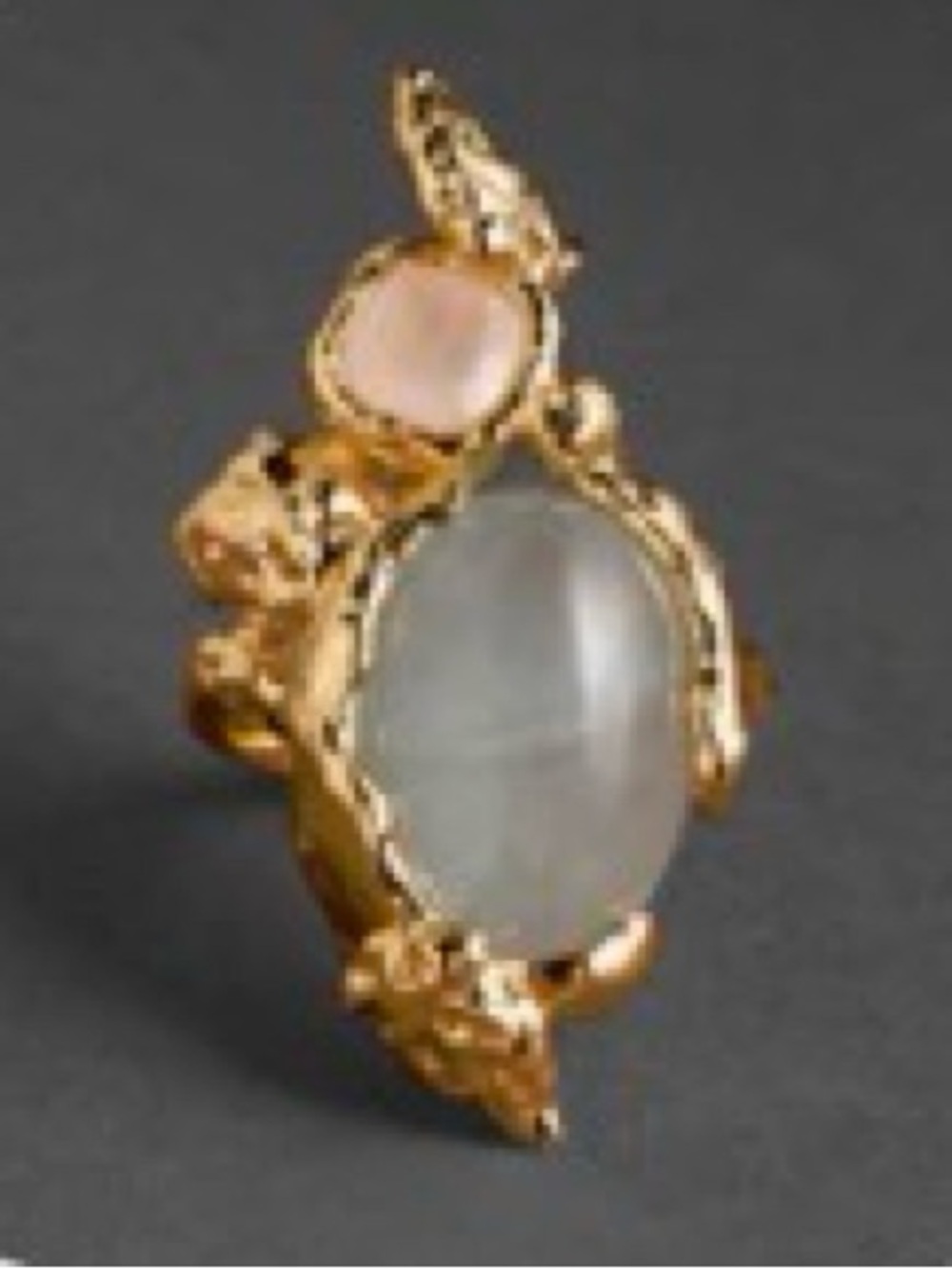 Alexis Bittar Gold Ring with Aqua Stone